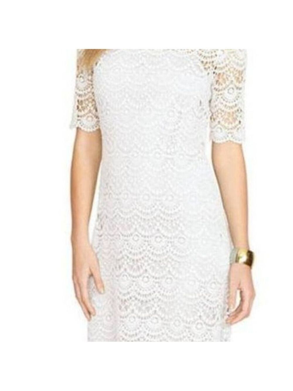 Ralph Lauren White Eyelet Sheath Dress White Lace Formal Mini Dress XXL - Picture 6 of 6